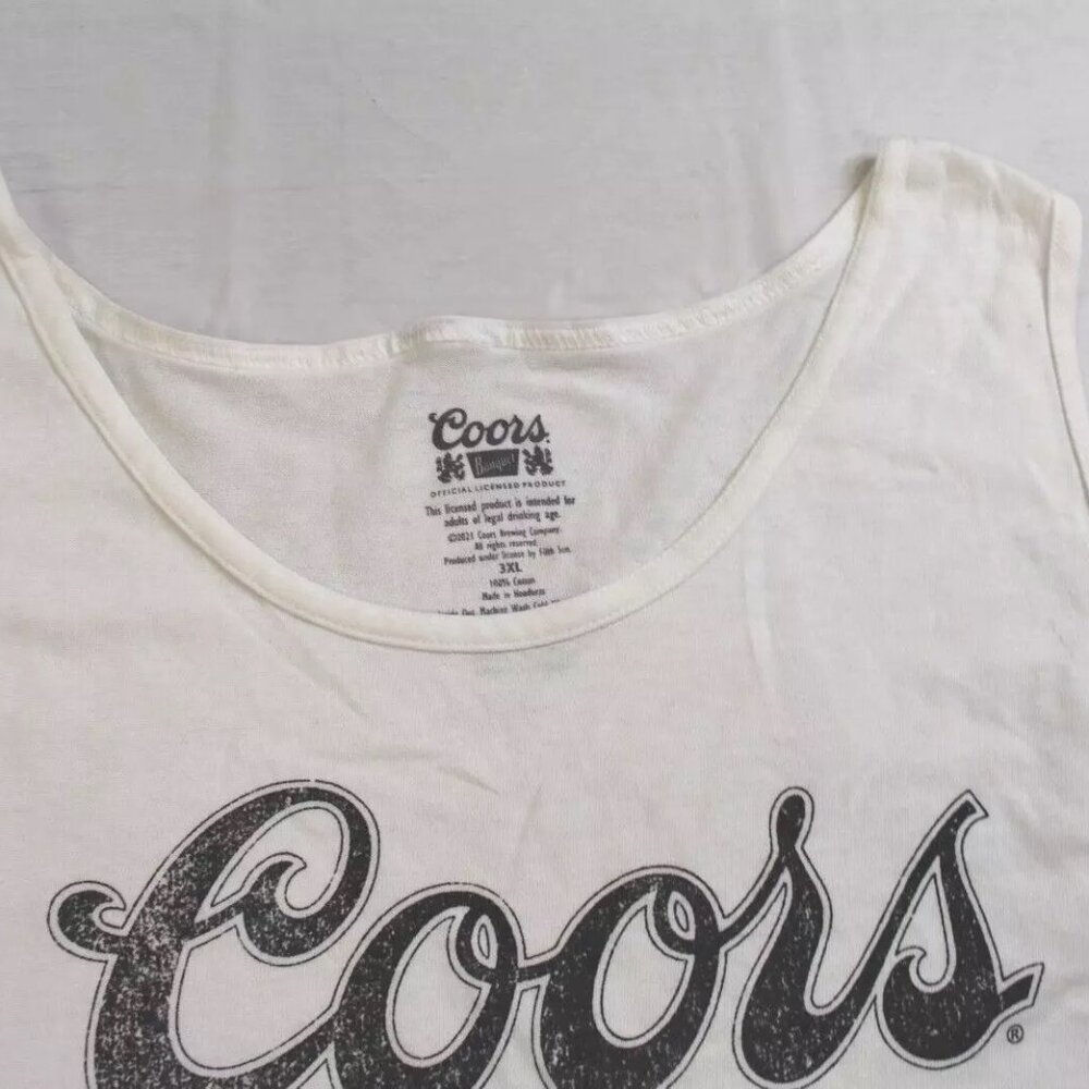 Coors Mens Coors Golden Export Lager Beer White Tank Top Shirt New 3XL - Picture 3 of 4